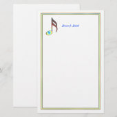 sechzehnte Musiknote Briefpapier (Vorne/Hinten)