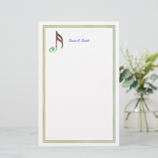 sechzehnte Musiknote Briefpapier (Stehend Vorderseite)