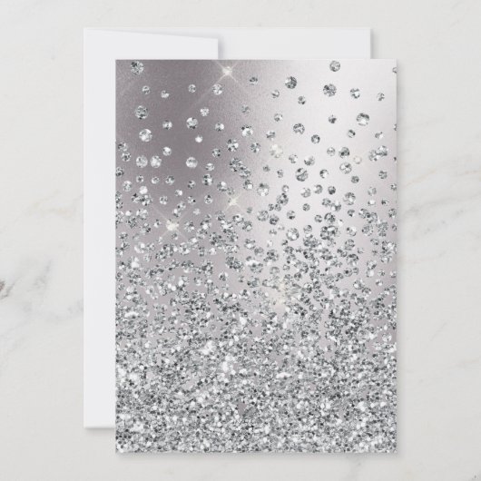 Sechzehnte schwarze Zebrastreifen-Glitzer-Mädchen Einladung (Rückseite)