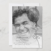 Sechzig Ballonschnur | Foto 60. Geburtstagsfeier Einladung (Vorderseite)