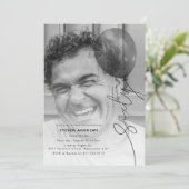 Sechzig Ballonschnur | Foto 60. Geburtstagsfeier Einladung (Stehend Vorderseite)