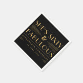 Sechzig & Fabulous Art Deco Name Datum 60. Geburts Serviette (Ecke)