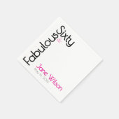 Sechzig Fabulous Geburtstagsfeier Chic Rosa Serviette (Ecke)