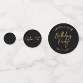 Sechzig Fünf Gold & Black Modern 65. Geburtstagspa Konfetti (Vorderseiten)