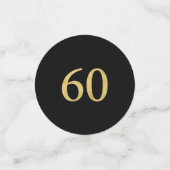 sechzig | Gold & Black Confetti 60. Geburtstagspar Konfetti (Klein Vorderseite)