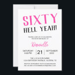 Sechzig Hölle, ja! Bold Pink 60. Geburtstag Einladung<br><div class="desc">Mit dieser rosa "Sixty Hell Yeah!" Einladung zum Geburtstag, die laut und stolz darauf sagt, wird sie sechzig im kühlen Stil. Egal ob Sie einen Überraschungsbash planen oder eine glamouröse Mädchennacht planen, diese versaute Einladung bringt Ihnen sofortige Energie in Ihre Feier. Personalisieren Sie alle Details, um es wirklich zu Ihrem...</div>