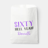 Sechzig Hölle, ja! Lila 60. Geburtstag Geschenktütchen (Vorderseite)