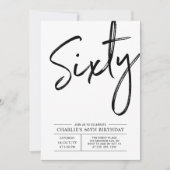 sechzig | Moderne 60. Geburtstagsparty Einladung (Vorderseite)