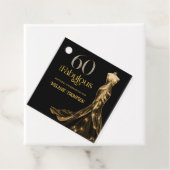 Sechzig und Fabelhaft Goldenes Kleid Schwarzer 60. Geschenkanhänger (Beispiel)