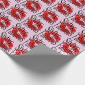 Sechzig und fabelhaft mit heißen roten Lippen Geschenkpapier (Ecke)