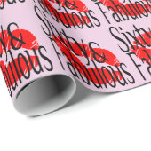 Sechzig und fabelhaft mit heißen roten Lippen Geschenkpapier (Rolleneckpunkt)