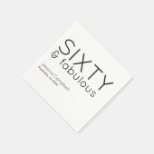 Sechzig und Fabelhaft Skript 60. Geburtstag Name  Serviette (Ecke)
