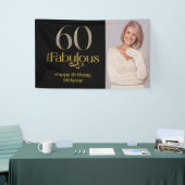 Sechzig und Fantastisch Gold Schwarz 60. Geburtsta Banner (Messeveranstaltung)