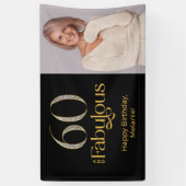 Sechzig und Fantastisch Gold Schwarz 60. Geburtsta Banner (Vertikal)