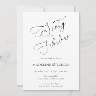 Sechzig und fantastisch Script 60. Geburtstagsfeie Einladung