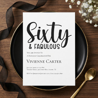 Sechzig und Fantastisch Skript 60. Geburtstagsfeie Einladung