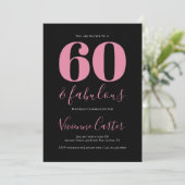Sechzig und Fantastisch Skript Rosa 50. Geburtstag Einladung (Stehend Vorderseite)
