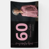 Sechzig und Fantastisch Skript Rosa 60. Geburtstag Banner (Vertikal)