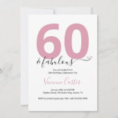 Sechzig und Fantastisch Skript Rosa 60. Geburtstag Einladung (Vorderseite)