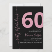Sechzig und Fantastisch Skript Rosa 60. Geburtstag Einladung (Vorderseite)