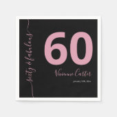 Sechzig und Fantastisch Skript Rosa 60. Geburtstag Serviette (Vorderseite)