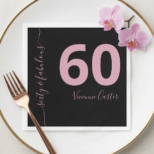 Sechzig und Fantastisch Skript Rosa 60. Geburtstag Serviette