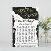 Sechzig und Sassy Birthday Wortsuche (Stehend Vorderseite)
