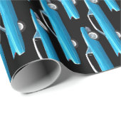 Sechziger-geripptes Transportgestell im Blau Geschenkpapier (Rolleneckpunkt)