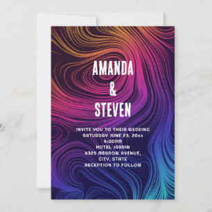 Sechziger-Jahre-Vibe-Kreise-und-Wirbel-Muster-Hoch Einladung