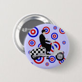 Sechziger-Karo-Mod-Rollerreiter Button (Vorne & Hinten)