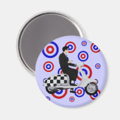 Sechziger Karo Mod Scooter Magnet (Vorderseite/Rückseite)