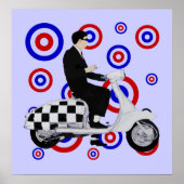 Sechziger Karo Mod Scooter Poster (Vorne)