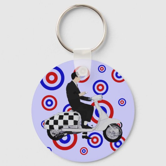 Sechziger Karo Mod Scooter Schlüsselanhänger (Vorderseite)