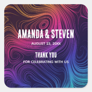 Sechziger Lebenszyklen & Wirbel Coole Musterhochze Quadratischer Aufkleber