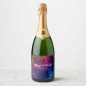 Sechziger Lebenszyklen & Wirbel Coole Musterhochze Schaumweinetikett (Vorderseite)