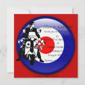 Sechziger-Mod auf Einladungen des Ziels 3d (Rückseite)