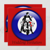 Sechziger-Mod auf Einladungen des Ziels 3d (Vorne/Hinten)