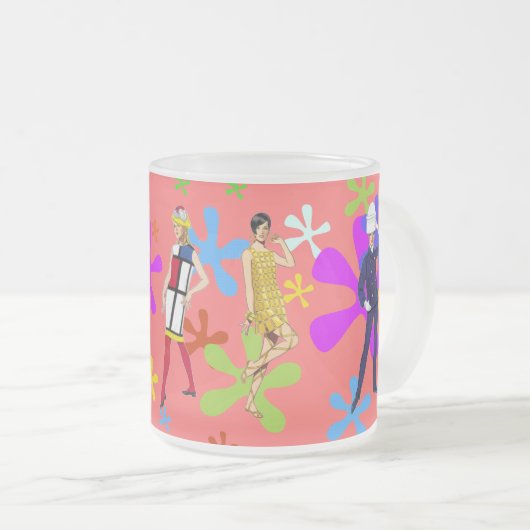 Sechziger-Mod-Mode-Tasse Mattglastasse (VorderseiteRechts)