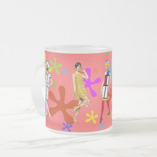 Sechziger-Mod-Mode-Tasse Mattglastasse (Vorderseite Links)