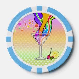 SECHZIGER POP-ART-STIL MARTINI POKERCHIPS