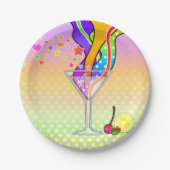 SECHZIGER-POP-KUNST-ART MARTINI PAPPTELLER (Vorderseite)
