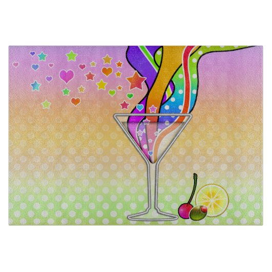 SECHZIGER-POP-KUNST-ART MARTINI SCHNEIDEBRETT (Vorderseite)