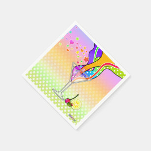 SECHZIGER-POP-KUNST-ART MARTINI SERVIETTE