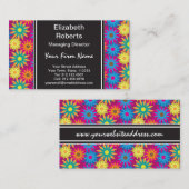 Sechzigerjahre Blumen-Power-buntes modernes mit Visitenkarte (Vorne/Hinten)