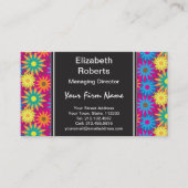 Sechzigerjahre Blumen-Power-buntes modernes mit Visitenkarte (Vorderseite)