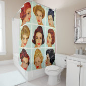 Sechzigerjahre Frisurgitter Duschvorhang (Beispiel)