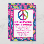 Sechzigerjahre Groovy Einladung (Vorne/Hinten)