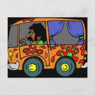 Sechzigerjahre-Hippie-Van Postkarte