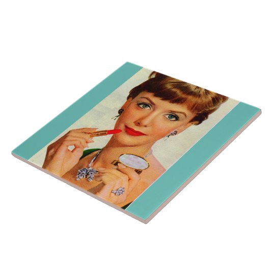 Sechzigerjahre Lippenstiftdame Fliese (Seite)