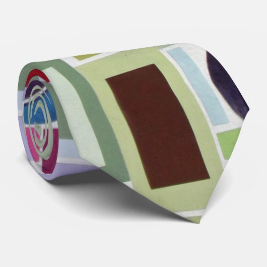 Sechzigerjahre Retro Disco-Farbcollagen-Mosaik Krawatte (Gerollt)